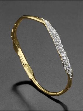 NEW Alexis Bittar Solanales Gold Crystal Skinny Bangle Bracelet AU21